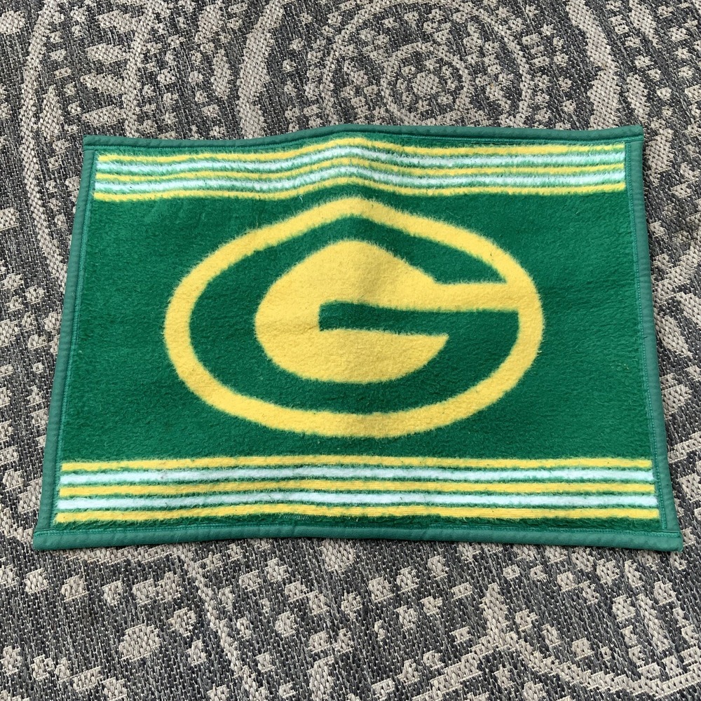 Vintage Biederlack Green Bay Packers Fleece Pillow Sham Cover Standard Pillow